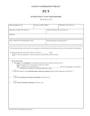 Fillable Online Form PCT ISA 201 Fi Rst Sheet July 2022 Fax Email