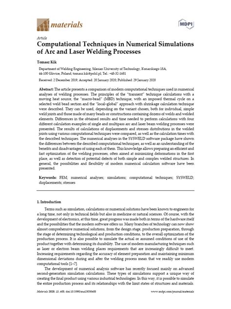 Computational Techniques in Numerical Simulations | PDF | Welding ... 