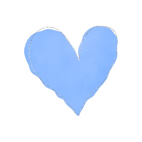 Blue Heart Watercolor With Silver Glitter 15241324 PNG