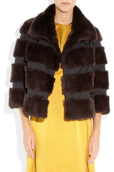 Diane Von Furstenberg Loretta Rabbit And Satin Twill Coat NET A