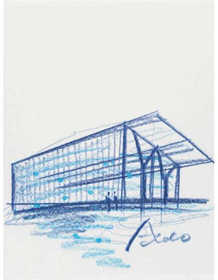 Tadao Ando Drawing Of Modern Art Museum Of Fort Worth 2012 MutualArt