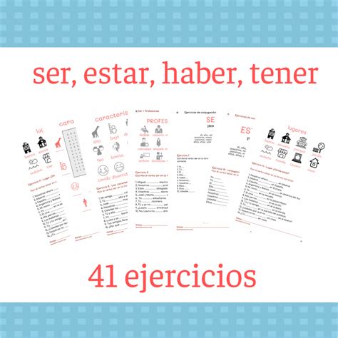 Ser Estar Haber Tener Ejercicios En Presente