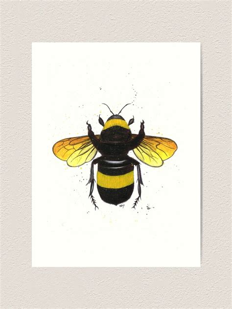 Insect Wall Art Bumble Bee Print Bumble Bee Art Art And Collectibles