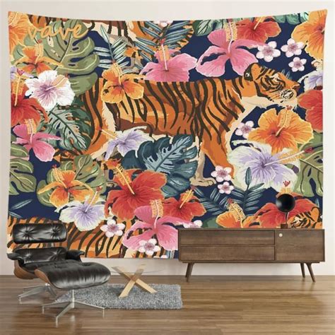 Tenture Murale Hippie Psych D Lique De Tigre D Coration De Chambre Boho