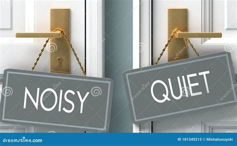 Words Quiet And Loud Flashcard With Cartoon Characters Opposite