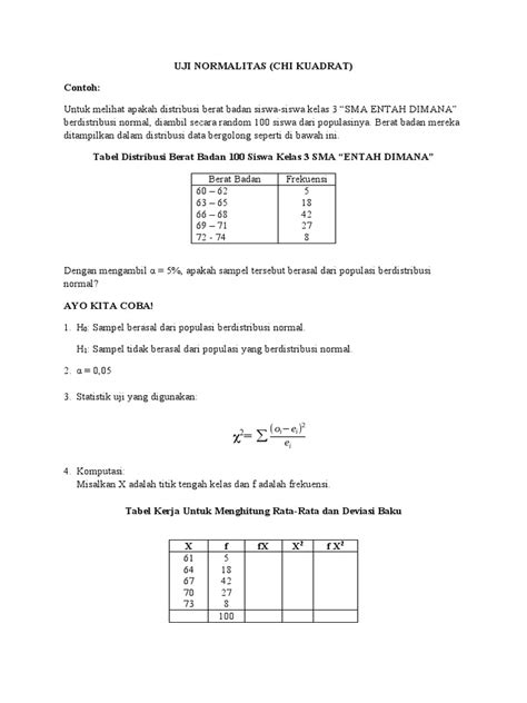 Uji Normalitas Chi Kuadrat Pdf