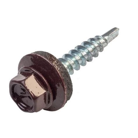 Кровельный саморез Качественный КРЕПЕЖ коричневый RAL 8017, 4.8х38 мм ...