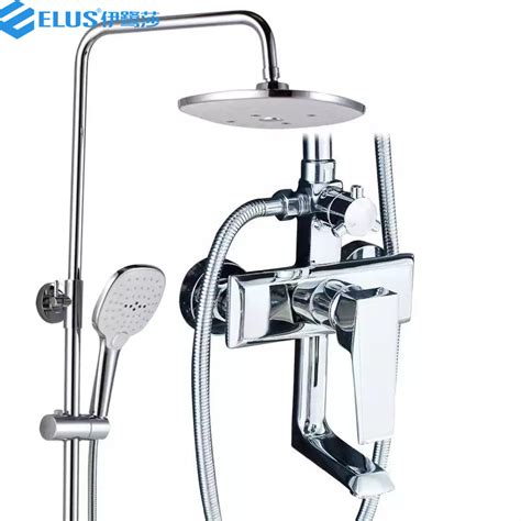 Wholesale Euro Style Luxury Brass Kits Rainfall Hot Cold Water Chrome Bathroom Shower Set