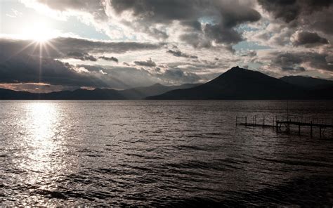 Wallpaper Sunlight Mountains Sunset Sea Bay Lake Nature Shore