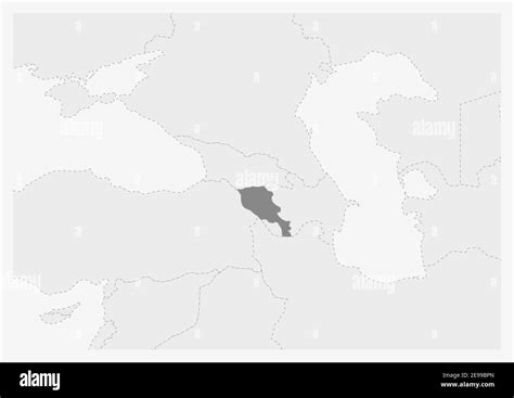 Map of Europe with highlighted Armenia map, gray map of Armenia with ...