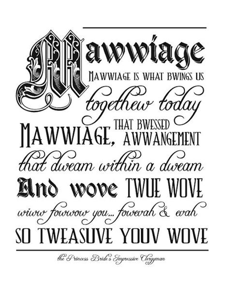 Princess Bride Inspired Typography Print Wove Twue Wove Love True