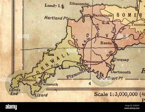 antique political sepia coloured map  england  wales showing  counties  cornwall