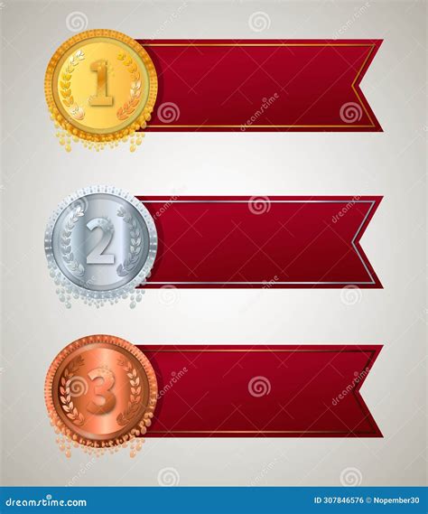 competition prize medals  ribbons  piece award medals set gold