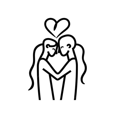 Premium Vector Outline Graphic Of Love Couple Isolated Background Symbol