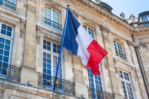 French Flag On A Building In Bordeaux Royalty Free Stock Images - Image ...