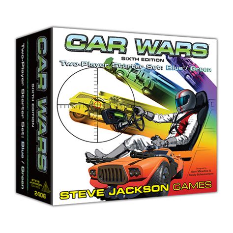 Steve Jackson Games Car Wars 2 Player Starter Set Blue Green Sjg2406 [080742097032]