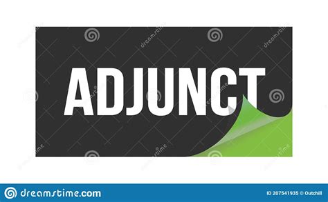 ADJUNCT Text Written On Black Green Sticker Stock Illustration