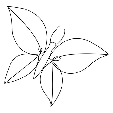 Premium Vector | Simple butterfly continuous single line art drawing and butterfly line art ...