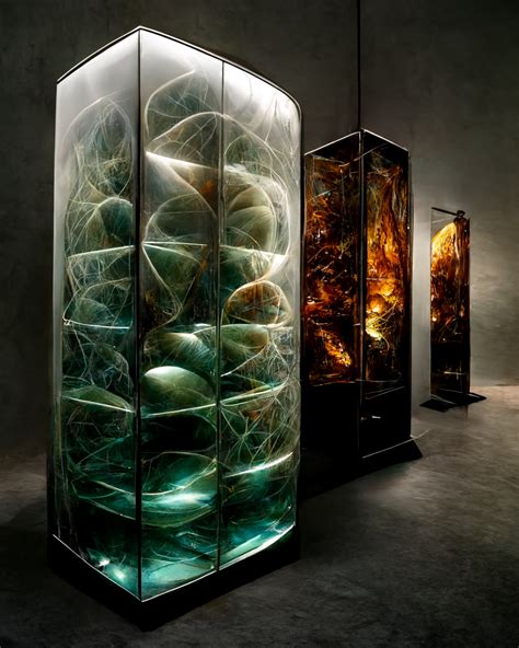 Midjourney Prompt Symetrical Glass Cocoon Pod Cabinets Prompthero