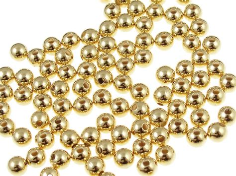 Gold Beads Mm Gold Ball Beads Gold Plated Round Beads