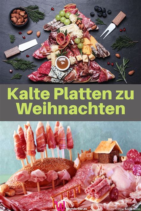 Kalte Platte zu Weihnachten Weihnachtliche Wurst und Käseplatten