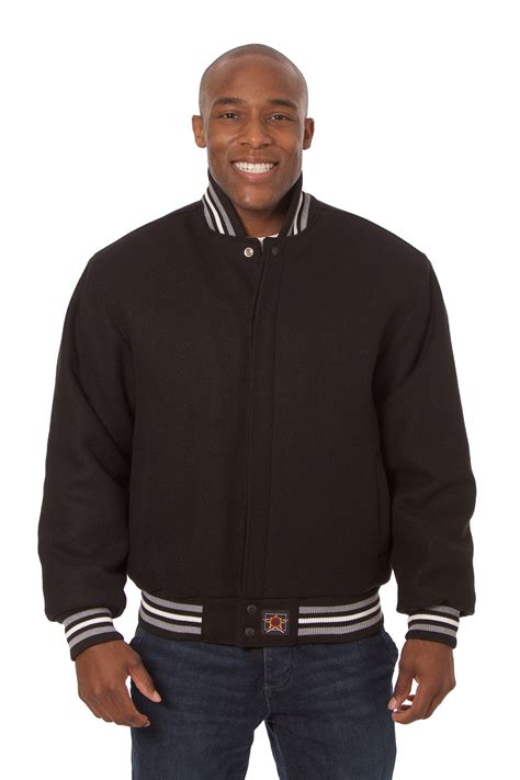 All Wool Varsity Jacket In Black Jh Design Group