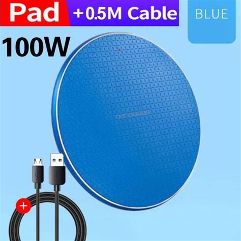 100W Bleu Chargeur Sans Fil 100W Tapis De Charge Super Rapide Pour