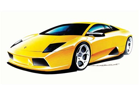 Lamborghini Aventador Front View Sketch