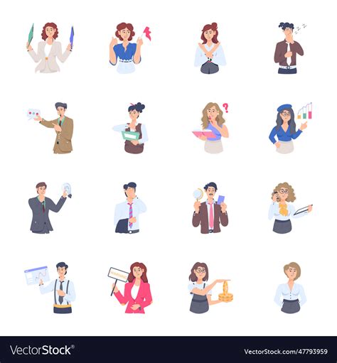 Collection of business people flat Royalty Free Vector Image