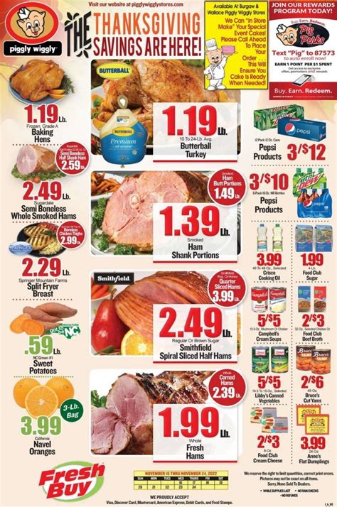 Piggly Wiggly Weekly Ad Nov 16 Nov 23 2022 Thanksgiving Promotion