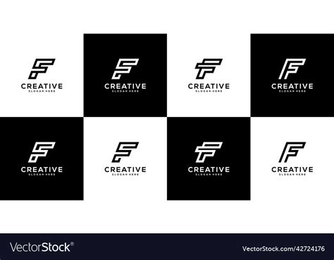 Set Of Initial Letter F Logo Design Template Vector Image