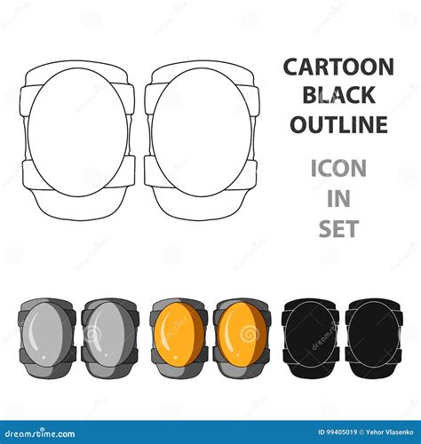 Protective Knee Pads for Cyclists. Protection for Athletes Stock Vector