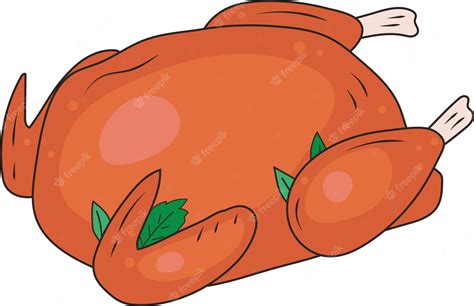 Premium Vector | Thanksgiving roasted cooked turkey chicken illustration graphic element