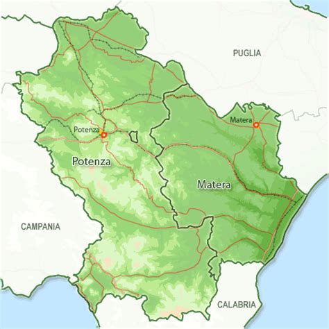 Basilicata Map Political Regions | Italy Map Geographic Region Province ...