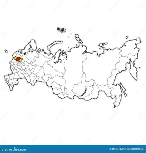 Tver Oblast on Administration Map of Russia Stock Illustration ...