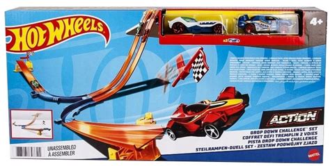 HOT WHEELS Zestaw Podwójny Zjazd Tor Autka Outlet 13369230643 oficjalne archiwum Allegro