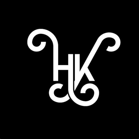 Design De Letra Hk Logotipo Em Fundo Preto Hk Iniciais Criativas Conceito De Letra Logotipo Hh