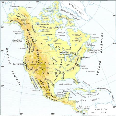 Me Gustan Las Sociales AmÉrica Mapa Físico