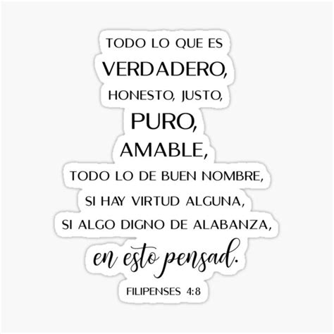 Filipenses Spanish Bible Verse Sticker For Sale By Yesjustquotes