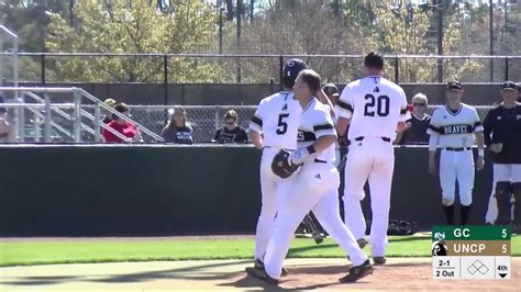 Braves Highlights Uncp Baseball Drops Doubleheader To Georgia College