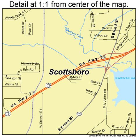 Scottsboro Alabama Street Map 0168736