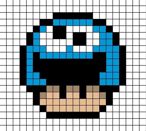 Cookie Monster Mushroom Pixel Art | Pixel art pattern, Pixel drawing ...