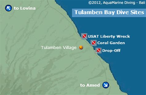 Tulamben Bay Bali Dive Sites Map - Aquamarine Diving - Bali