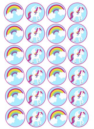 Unicorn Edible Cupcake Toppers VIParty Au