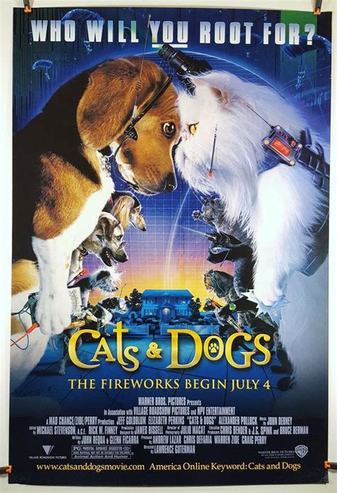 Cats & Dogs 2001 Original Movie Poster 27x40 Rolled US 1 Sheet, Double ...