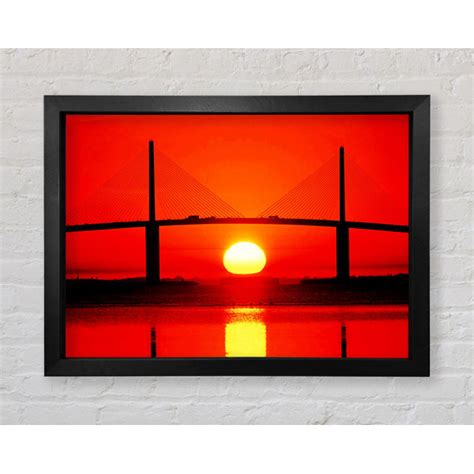 Ebern Designs Brücke bei Sonnenuntergang Druck Wayfair de