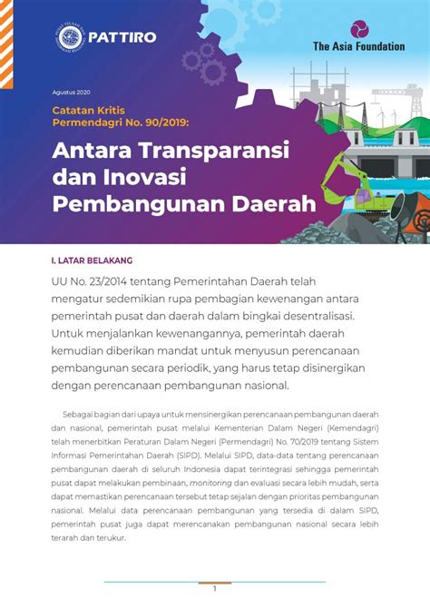 Antara Transparansi And Inovasi Pembangunan Daerah Pattiro