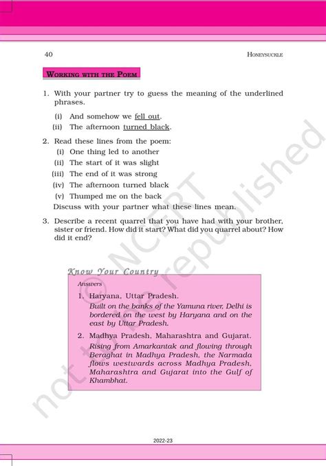 Ncert Book For Class English Honeysuckle Chapter Taros Reward