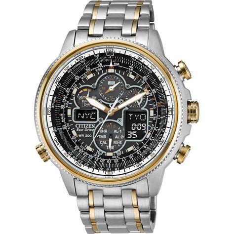 Citizen Mens Navihawk Alarm Chronograph Eco Drive Watch