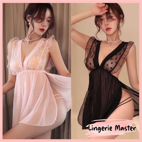 Jual LINGERIE MASTER L 41 Sexy Lingerie Model V Neck Baju Tidur